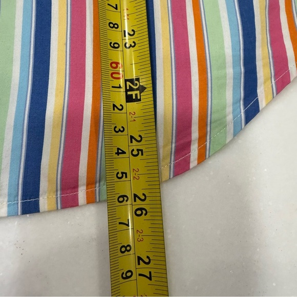 Lauren Ralph Lauren Womens Medium Multi Color Striped Button Down Shirt Sz M - Picture 7 of 10